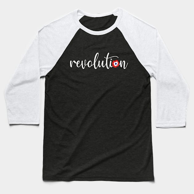 Revolution - French Flag Pin Baseball T-Shirt by byebyesally